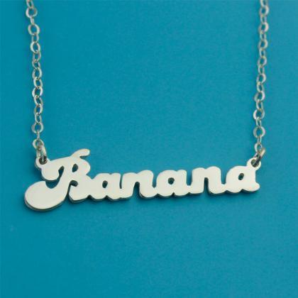 Banana Style Custom Name Necklace, Cute Necklace..